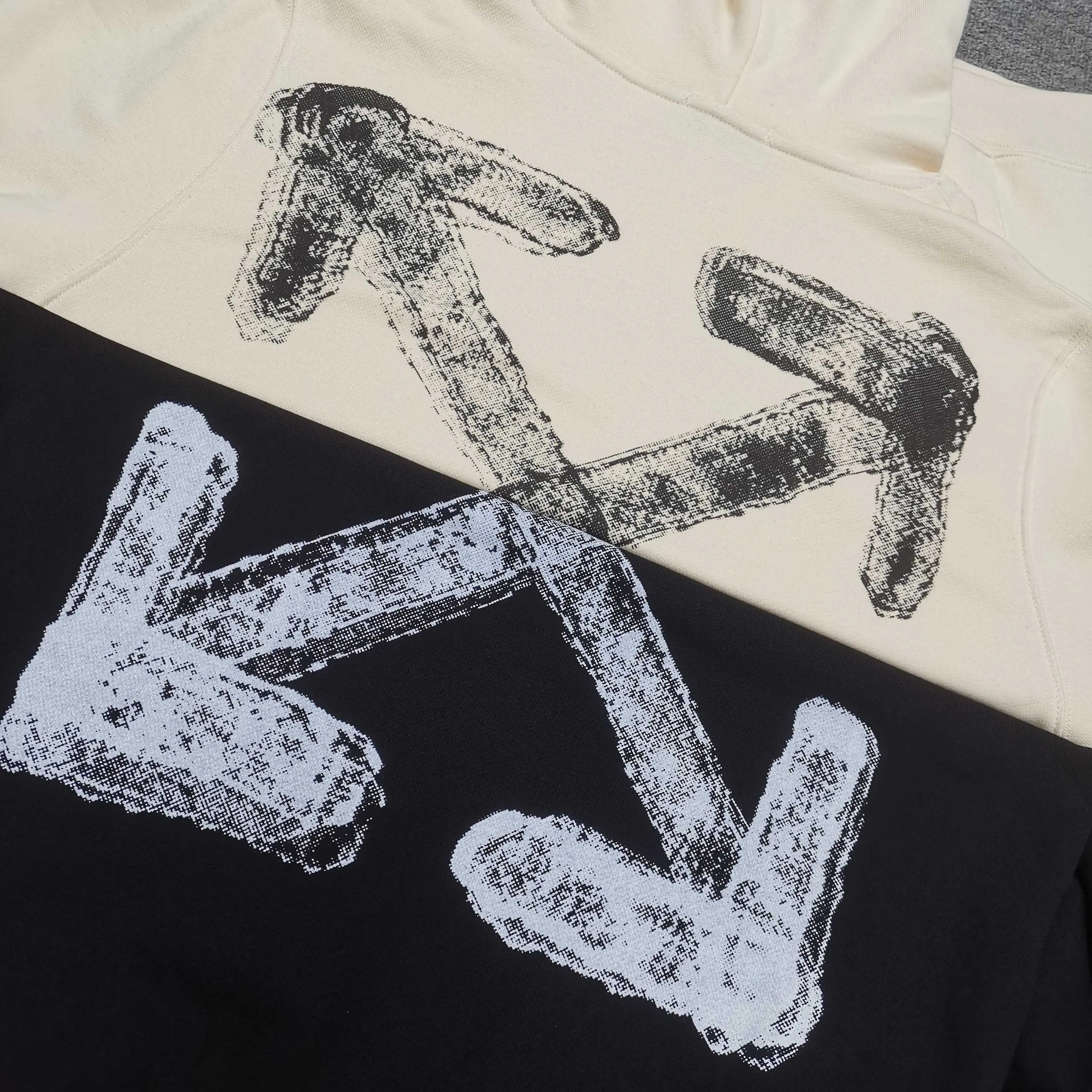 off white 25ss new arrow loose hooded sweatshirt Color: Beige Black Size: S M L XL P410